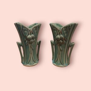 Vintage McCoy Pottery "Berries" Vases